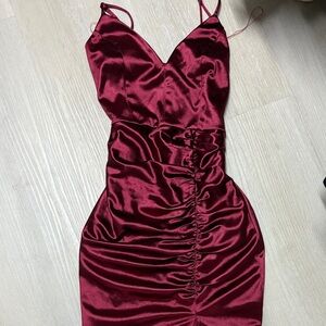 Macy's Burgundy Satin Mini Dress